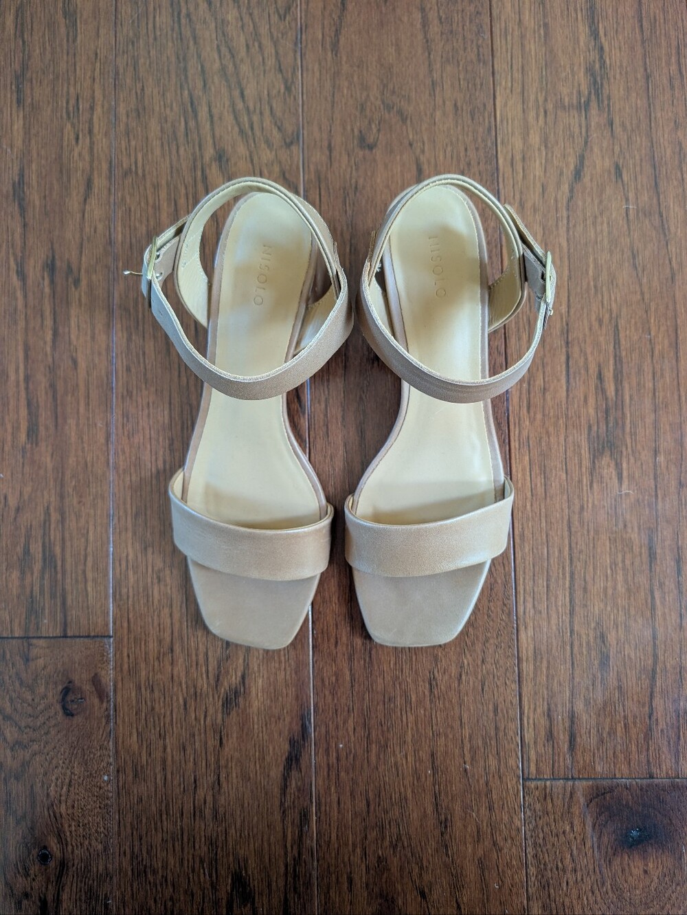 Nisolo Almond Block-Heel Ankle-Strap Sandals
